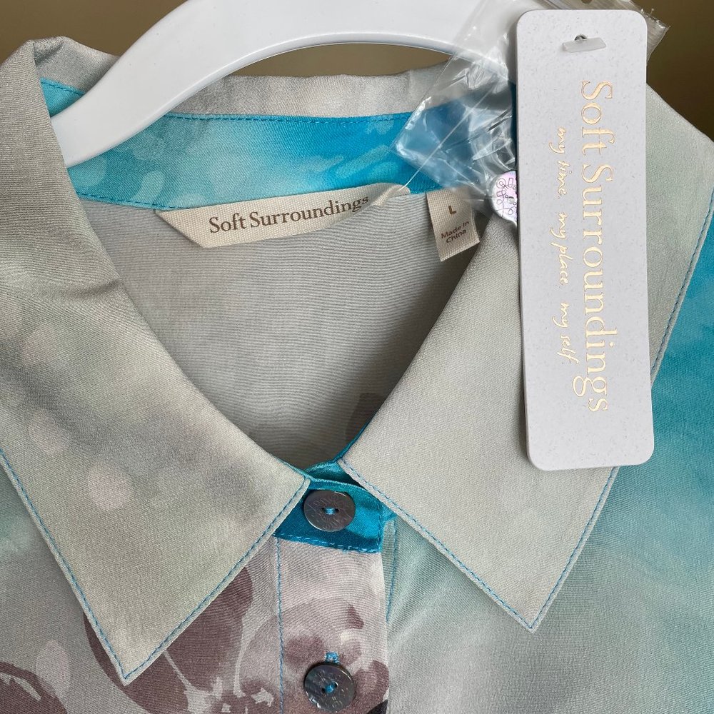 Soft Surroundings Summertime Tunic with a wide range of blues - Large